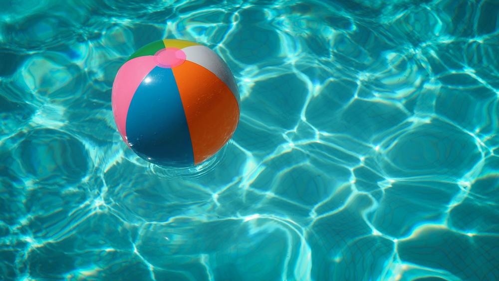 picture of a beachball in water