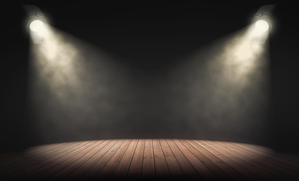 spotlights on a stage